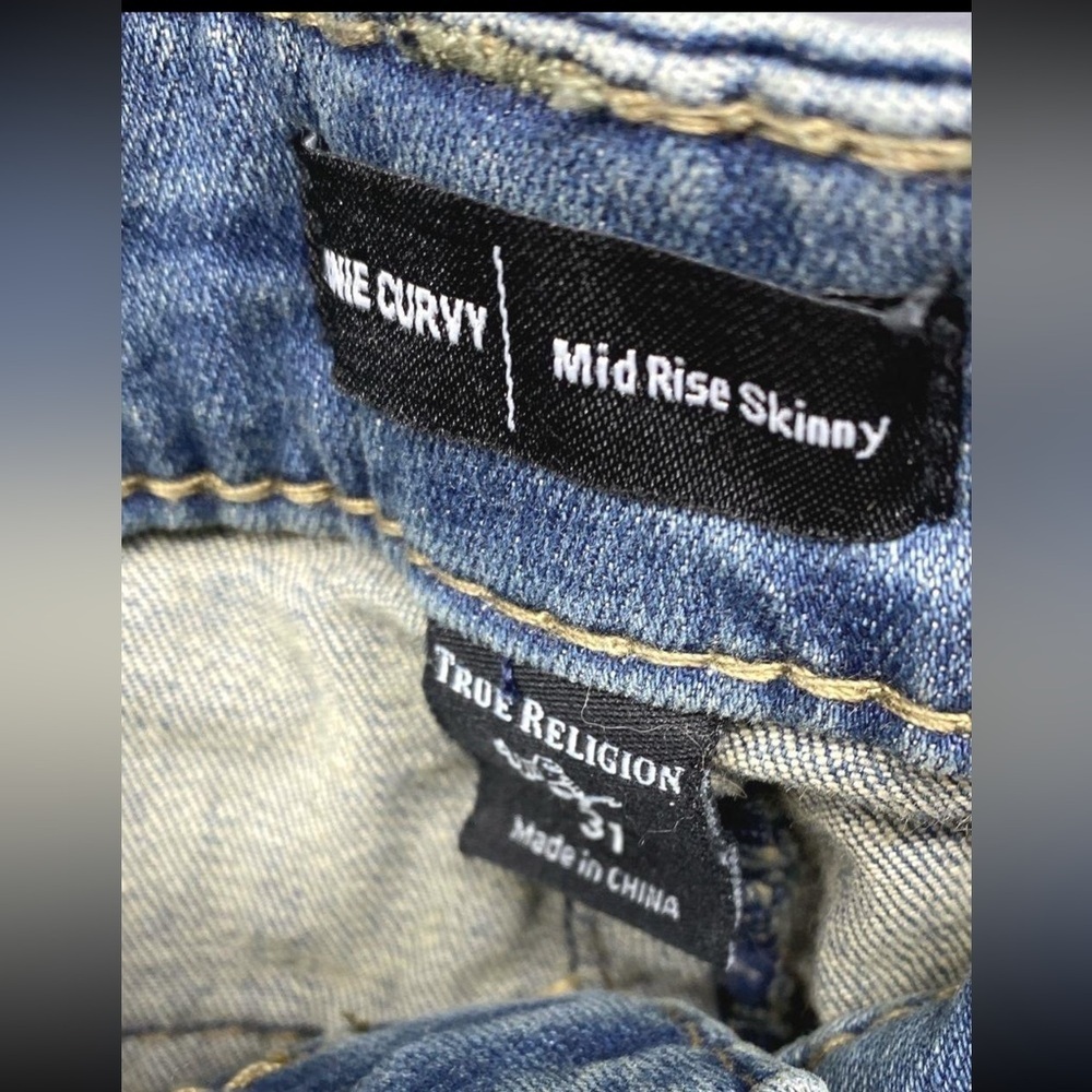 True Religion NWT Jennie Mid Rise Curvy Skinny Jeans Size 31 - Picture 5 of 11